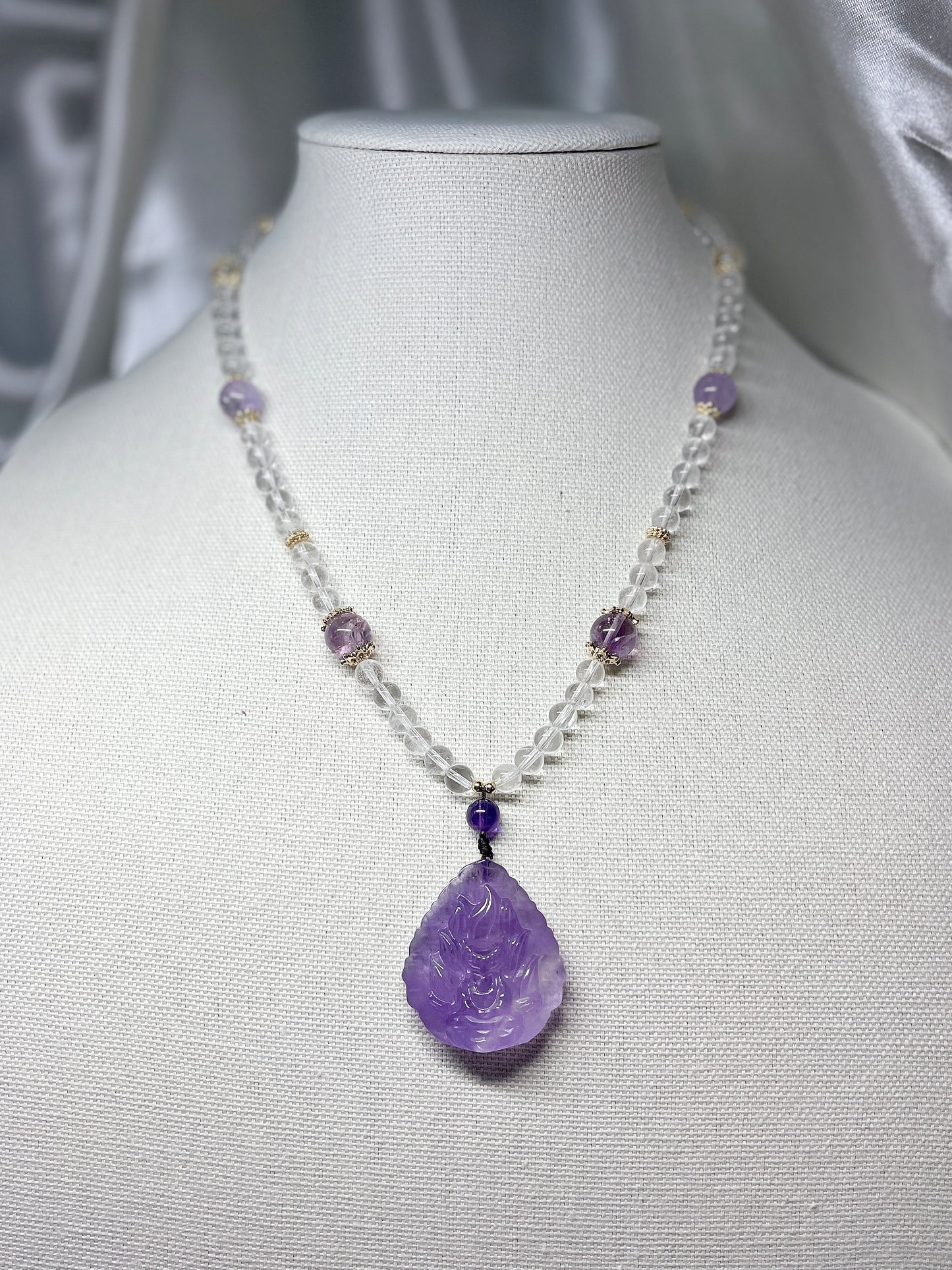 狐仙紫水晶項鍊（Amethyst + Clear Quartz）